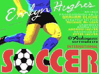 International Soccer title screen for Commodore 64